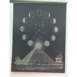 Virgo Moons Pyramid Galaxy Stars Silver Foil Print